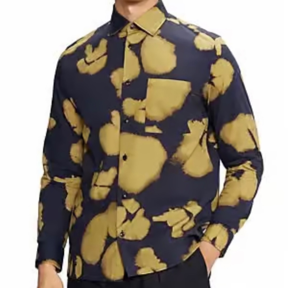TED BAKER LONDON
Blurred Floral Print Shirt Sz.7 Navy color